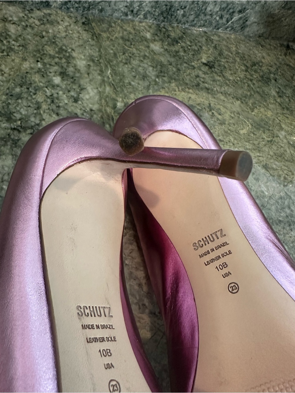 SCHUTZ Metallic Rose-Pink Pointed-Toe Pumps - Picture 4 of 6
